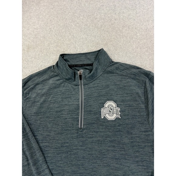 Ohio State Buckeyes Screened Logo‎ Campus 1/4 Zip Pullover (Men's XL) Gray - Picture 2 of 13